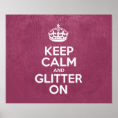 Hou kalm en glitter aan, Roze leder, Typografie Poster (Voorkant)
