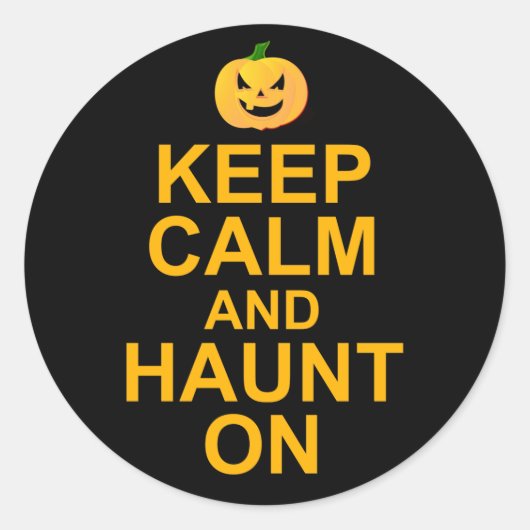 Hou kalm en haunt aan, Halloween Ronde Sticker (Voorkant)