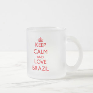 Hou kalm en hou van Brazilië Matglas Koffiemok