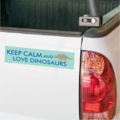 Hou kalm en hou van dinosaurussen Triceratops op m Bumpersticker (Op Truck)