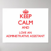 Hou kalm en hou van een administratief assistent poster (Voorkant)