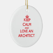 Hou kalm en hou van een architect keramisch ornament (Rechts)