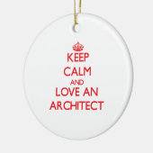 Hou kalm en hou van een architect keramisch ornament (Links)