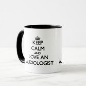 Hou kalm en hou van een audioloog mok (Voorkant links)