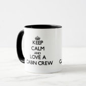 Hou kalm en hou van een cabinepersoneel mok (Voorkant links)