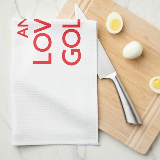 Hou kalm en hou van een Golfer Theedoek (Quarter Fold)