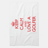 Hou kalm en hou van een Golfer Theedoek (Verticaal)