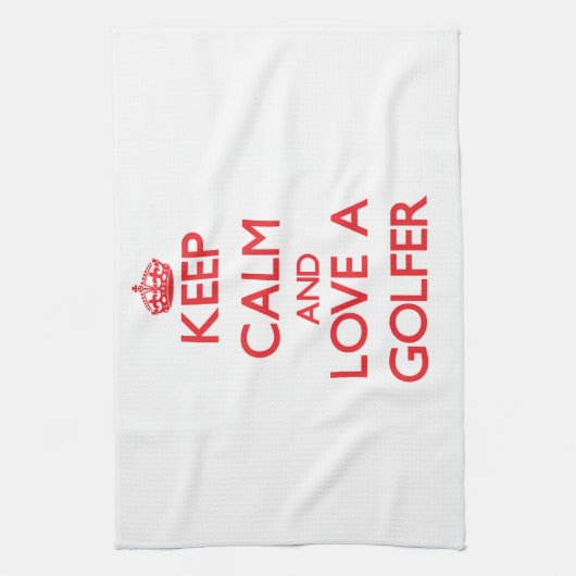 Hou kalm en hou van een Golfer Theedoek (Verticaal)
