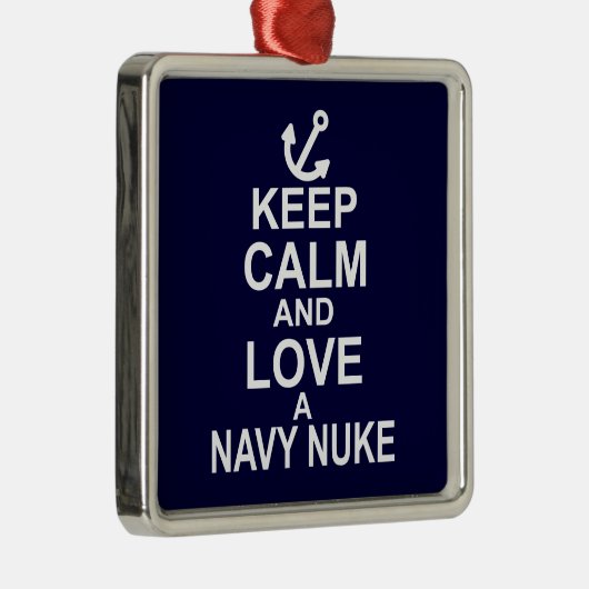 Hou kalm en hou van een marine Nuke Metalen Ornament (Rechts)