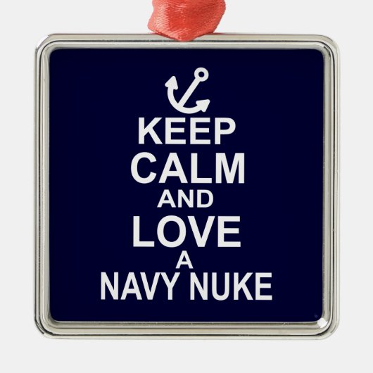 Hou kalm en hou van een marine Nuke Metalen Ornament (Voorkant)
