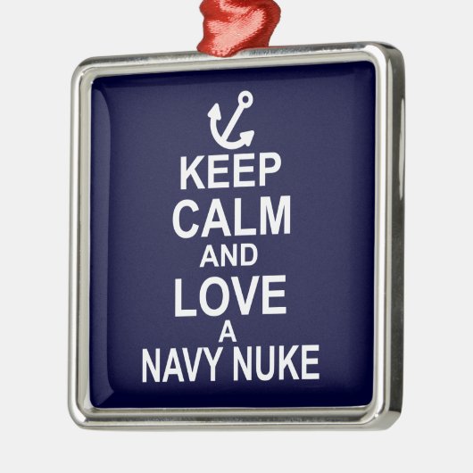 Hou kalm en hou van een marine Nuke Metalen Ornament (Links)
