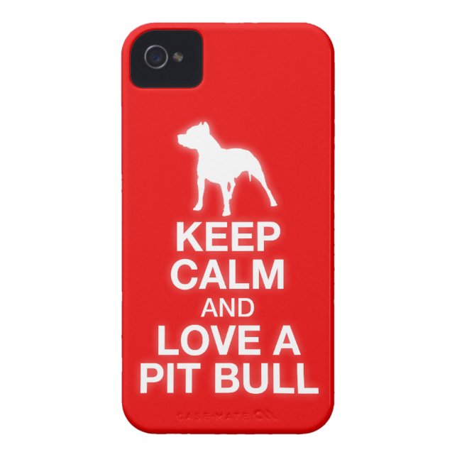 Hou kalm en hou van een pitbull - iPhone 4/4S Hoes (Achterkant)