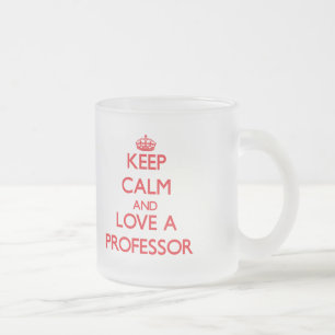 Hou kalm en hou van een professor matglas koffiemok