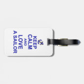 Hou kalm en hou van een verkoper bagagelabel (Achterkant horizontaal)