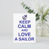 Hou kalm en hou van een verkoper briefkaart (Staand voorkant)