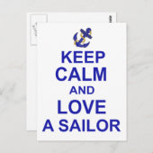 Hou kalm en hou van een verkoper briefkaart (Voorkant / Achterkant)