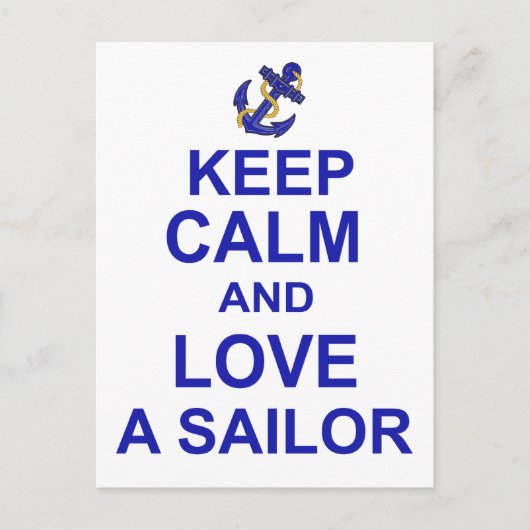 Hou kalm en hou van een verkoper briefkaart (Voorkant)