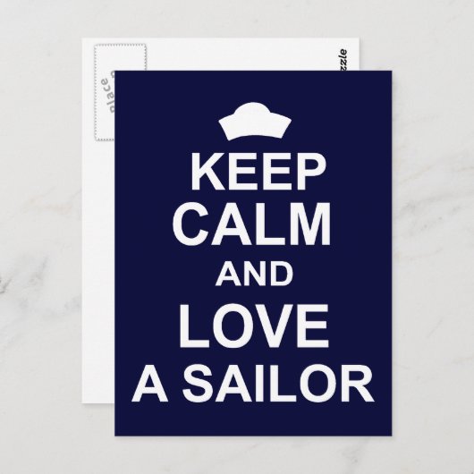 Hou kalm en hou van een verkoper briefkaart (Voorkant / Achterkant)