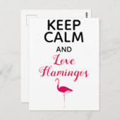 Hou kalm en hou van Flamingos Cute en Funny Briefkaart (Voorkant / Achterkant)