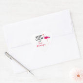Hou kalm en hou van Flamingos Cute en Funny Hart Sticker (Envelop)