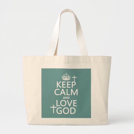 Hou kalm en hou van God - alle kleuren Grote Tote Bag (Voorkant)