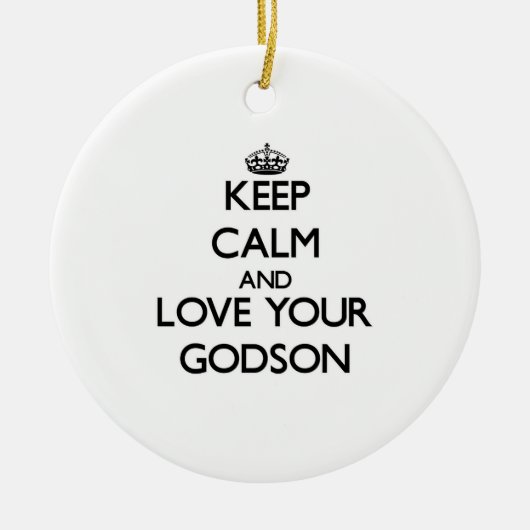 Hou kalm en hou van je Godson Keramisch Ornament (Voorkant)