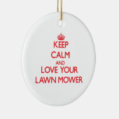 Hou kalm en hou van je grasmaaier keramisch ornament (Rechts)