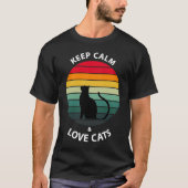 Hou kalm en hou van katten t-shirt (Voorkant)
