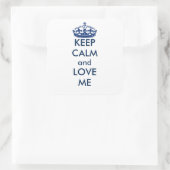 Hou kalm en hou van mij vierkant persoonlijk vierkante sticker (Tas)
