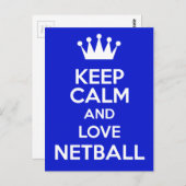 Hou kalm en hou van netball briefkaart (Voorkant / Achterkant)