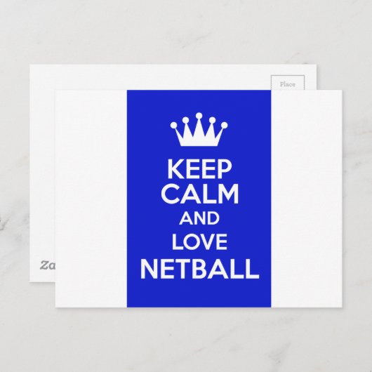 Hou kalm en hou van netball briefkaart (Voorkant / Achterkant)
