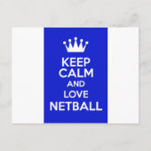 Hou kalm en hou van netball briefkaart (Voorkant)