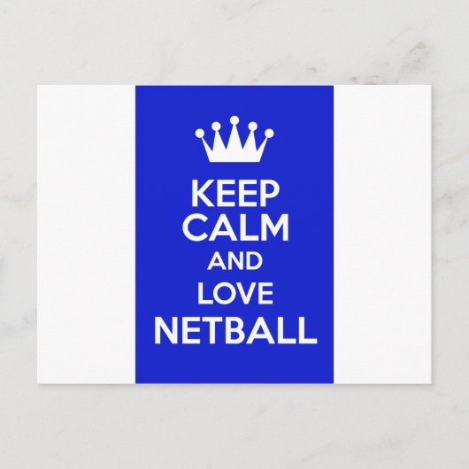 Hou kalm en hou van netball briefkaart (Voorkant)