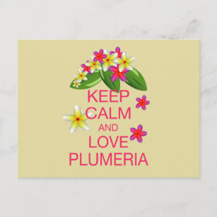 Hou kalm en hou van Plumeria Fine Art Design Briefkaart