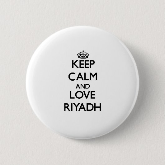 Hou kalm en hou van Riyadh Ronde Button 5,7 Cm (Voorkant)