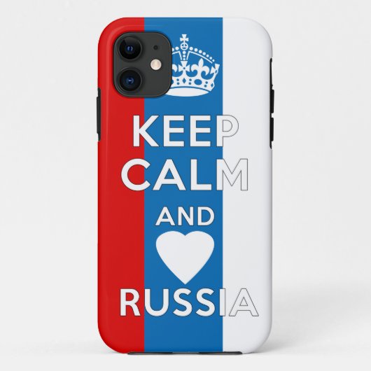 Hou kalm en hou van Rusland Case-Mate iPhone Case (Achterkant)