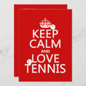 Hou kalm en hou van tennis kaart (Voorkant / Achterkant)