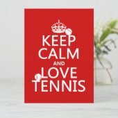 Hou kalm en hou van tennis kaart (Staand voorkant)