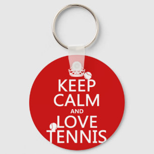 Hou kalm en hou van tennis sleutelhanger