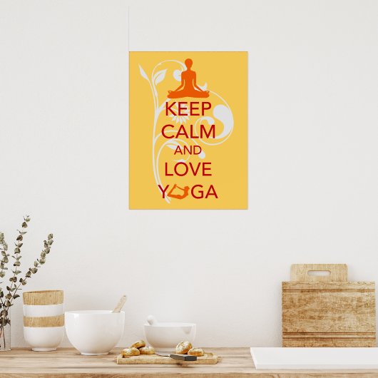 Hou kalm en hou van Yoga, uniek poster voor kunsta (Keuken)