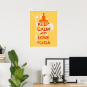 Hou kalm en hou van Yoga, uniek poster voor kunsta (Thuiskantoor)