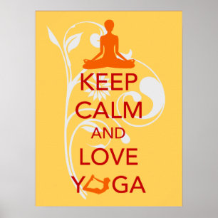 Hou kalm en hou van Yoga, uniek poster voor kunsta