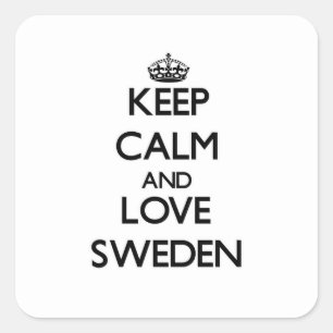Hou kalm en hou van Zweden Vierkante Sticker