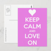 Hou kalm en hou vol met roze briefkaart (Voorkant / Achterkant)
