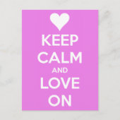 Hou kalm en hou vol met roze briefkaart (Voorkant)