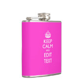 Hou kalm en Jouw tekst meisje roze Heupfles (Rechts)