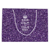Hou kalm en Jouw tekst op stijlvol Paars Groot Cadeauzakje (Achterkant)