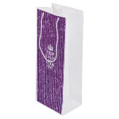 Hou kalm en Jouw tekst op stijlvol Paars Wijn Cadeautas (Voorkant Gekanteld)