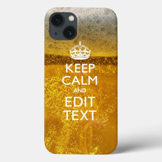 Hou kalm en Jouw tekst voor wat bier Case-Mate iPhone Case (Achterkant)