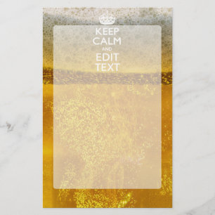 Hou kalm en Jouw tekst voor wat geweldige bier Briefpapier